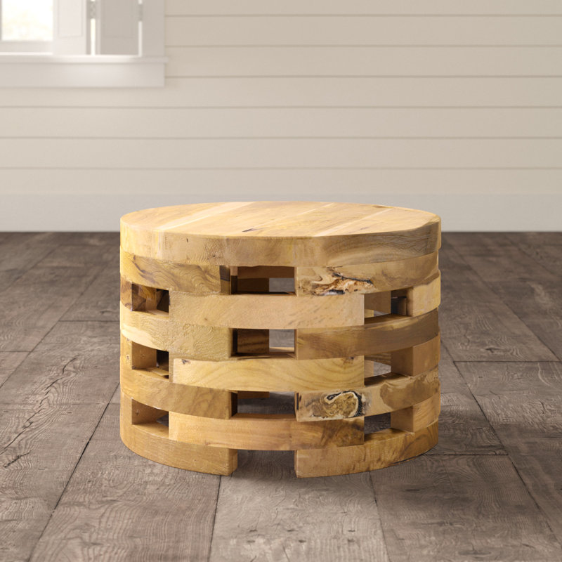Bandla Solid Wood Drum Coffee Table & Reviews